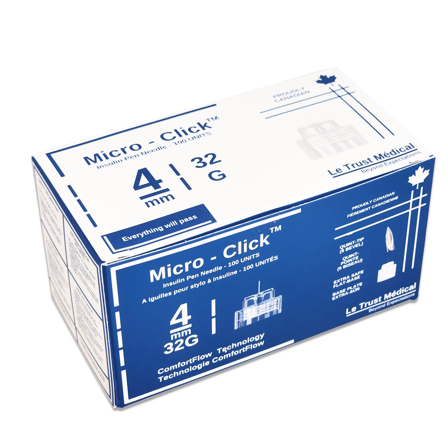4mm 32G Micro-Click Universal Insulin Pen Needles